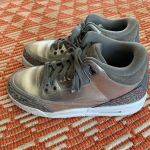 Youth size 4 silver high top Jordan’s